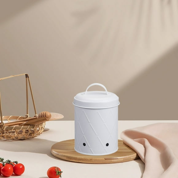 Wzzjkit Mesh Fruit Vegetable Bucket Kitchen Potato Onions Garlic Storage Bucket Potato Storage Jar Metal Bucket With Lid