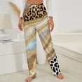 thumbnail image 3 of Golden Animal Print Agate Winter Female Pants Flannel High Waist Women Pants Lady Warm Straight Leg Plush Trousers, 3 of 7
