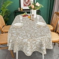 thumbnail image 3 of Oval Tablecloth 60 x 84 Inch, Vintage Floral Beige Oval Table Cloth, Waterproof Wrinkle Free Oval Table Cover for Indoor Outdoor Kitchen Dinning Room, 3 of 6