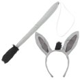 thumbnail image 4 of 1 Juego de accesorios de disfraces de burro, accesorios de animales para Cosplay, diadema con orejas de animales y decoración de cola, 4 of 8