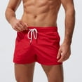thumbnail image 2 of Swimming Trunks for Men Males Plus Size Breathable Pockets Drawstring Beach Shorts Solid Slim Swim Trunks Mens Board Shorts Swimwear Red L, 2 of 7