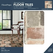 FloorPops Harvard Brick Red 12 in. x 12 in. Peel and Stick Virgin Vinyl Floor Tiles (10-Pack)