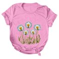 thumbnail image 2 of NAMTYQX Tshirts Shirts for Women Oversized Short Sleeve Lightweight Soft mit Muster Patterned Scoop Neck Trendy Relaxed Fit Short Sleeve Tops for Women Pink Size S, 2 of 4