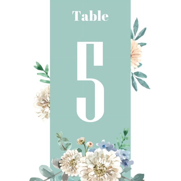 Table Numbers, Flower Border Double-Sided Cardss Plus Head Table Cards for your Wedding, Reception, Anniversary, Birthday Party or Celebration, 4"x6" (1-75 plus Head Table Cards)