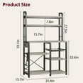 thumbnail image 2 of Bakers Rack with Power Outlet, Coffee Bar with Wire Drawer, Industrial Microwave Stand, Kitchen Buffet Table with Large Storage, 6-Tier Kitchen Storage Rack with Hutch, Rustic Brown, 2 of 9