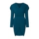 thumbnail image 4 of Vestido de fiesta de otoño e invierno para mujer, Sexy, con escote en V, liso, adelgazante, de manga larga, con pliegue en la espalda y nalgas Fridja  NMB3339, 4 of 8