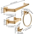 thumbnail image 2 of SENTO Cellar Classic Bathroom Accessories Set, Heavy Duty Metal Bath Hardware Set Wall Mounted, Includes Robe Hook, Standard Toilet Paper Holder, Towel Ring, 24" Towel Bar (4-Piece, Satin Brass), 2 of 8