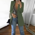 thumbnail image 2 of Ladies Workoffice Blazer Single Breasted Blouse Lapel Notched Elegant Cardigan Button Down Fashion Jacket Solid Color Fitted Suit Mid Length Leisure Outwear, 2 of 5