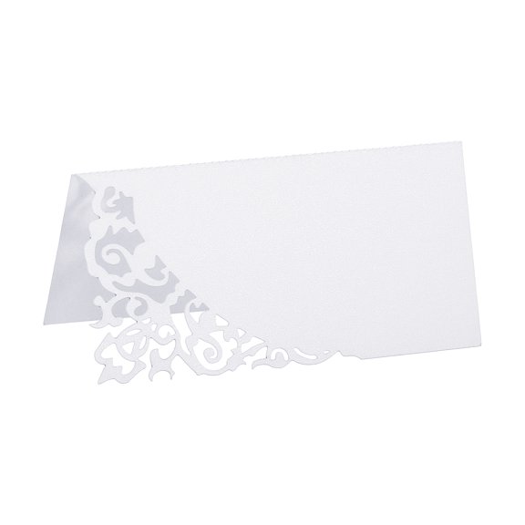 Uxcell Table Name Place Cards,50pack Favor Decor Hollow Design Seat Blank Card, White