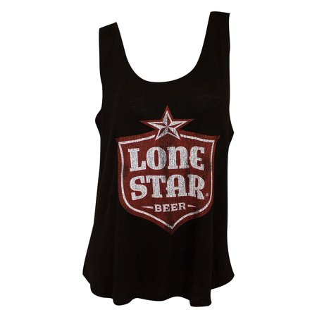 - Lone Star Retro Brand Women's Black Shield Logo Tank Top