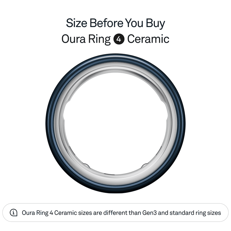 Oura Ring 4 Ceramic, Midnight Blue, Size 11, Smart Wearable, Sleep