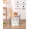 thumbnail image 4 of Escurridor De Cubiertos De Acero Inoxidable, Organizador De Utensilios De Cocina Con 2 Compartimentos Y Ganchos, Ideal Para Secar Y Almacenar Cubiertos, Cepillos De Dientes O Pinceles, 4 of 4