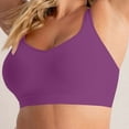 thumbnail image 4 of Bigersell Women Plus Size Sports Bras with Bra Extenders 3 Hooks Seamless Wireless Padded Push up Bras No Underwire Purple M, 4 of 5