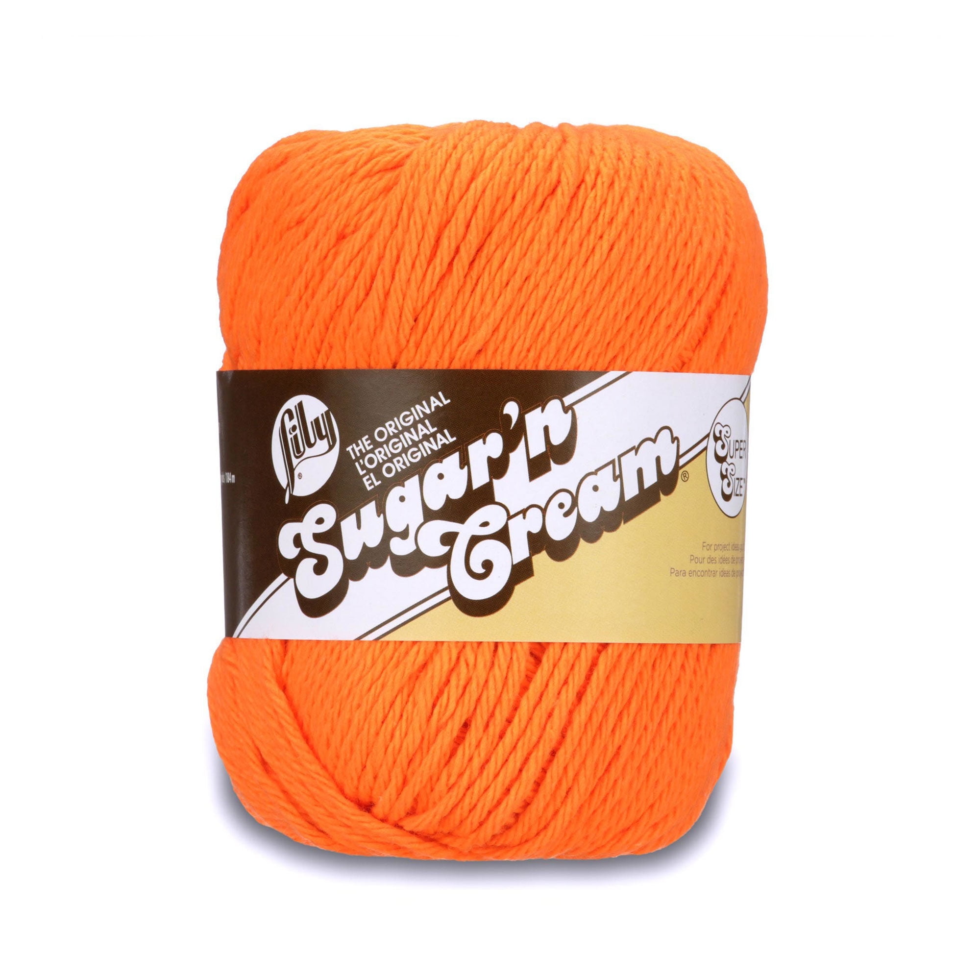 Lily Sugar’n Cream Super Size Yarn, Hot Orange, 4oz(113g), Medium, Cotton