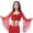 Red, variant on Wraps Lace tops for Women - Floral Long Sleeve Wrap Carnival top for Belly Dance Performances and Stage One Size Black