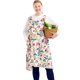 thumbnail image 1 of Delantal Delantales Grandes De Talla Grande Para Mujer Con Bolsillos De Algodón Y Lino Para Hornear Cocina Flores Sagradas, 1 of 5
