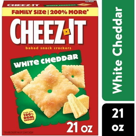 Cheez-It Cheese Crackers White Cheddar, Baked Snack Crackers, 21 oz