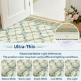thumbnail image 6 of 9x12 Area Rug for Living Room Washable Rugs Modern Floral Vine Area Rug Low Pile Stain Resistant Thin Soft Throw Carpet Low Pile Folding Floor Cover for Home Decor Office，Green/Beige, 6 of 8
