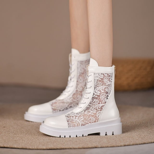 Sandalias de verano 2022 con cordones para mujer, sandalias de malla para mujer, botines Punk de fondo grueso a la moda, zapatos de gladiador para motocicleta para mujer40 Gao Jinjia LED