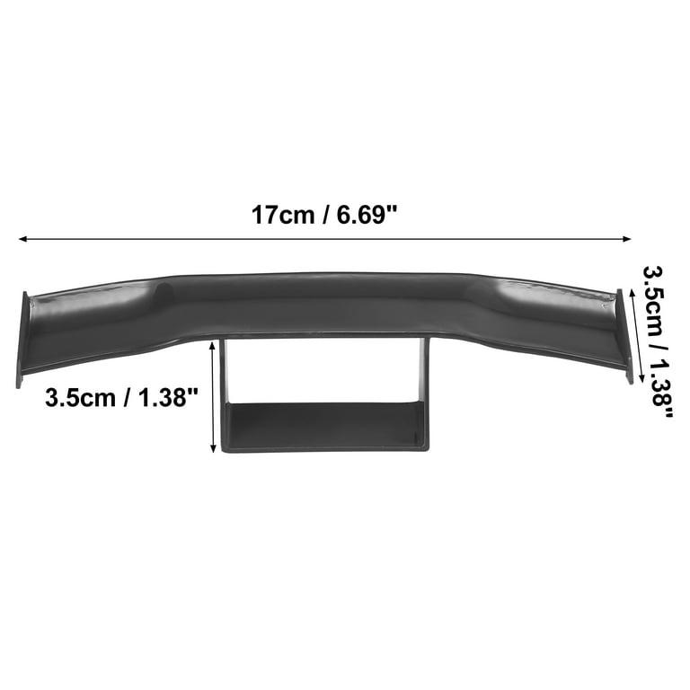 2pcs Universal Auto Car Mini Spoiler Wing Decoration ABS Black 6.69 inchx1.38 inchx1.38 inch, Size: 6.69x1.38x1.38(Large*W*H)