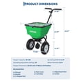 thumbnail image 2 of GIMMYFIVE Heavy Duty Tow-Behind Broadcast Spreader with Rain Cover, 12 ft Spreading Width, 130/100/80 Lbs, 2 of 7