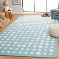 thumbnail image 2 of SAFAVIEH Kids Neutral Polka Dots Area Rug, Blue/Ivory, 5' x 5' Square, 2 of 8