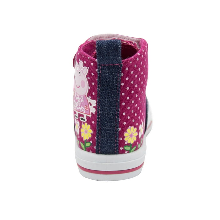 Peppa Pig Unisex Kids High Top Sneakers, Glitter & Cushioned, Denim Blue with Pink Accents Peppa Pig Unisex Kids High Top Sneakers, Glitter & Cushioned, Denim Blue with Pink Accents