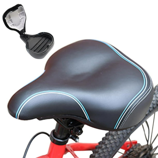Asiento de bicicleta de gran tamaño, cómodo sillín de bicicleta de espuma gruesa de silicona con almacenamiento para ciclismo al aire libre, bicicleta de montaña, bicicleta de carretera