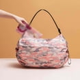 thumbnail image 2 of Storage Bag Foldable Shopping Large Capacity Oxford Cloth Food Fruit Snacks Multi Purpose Portable Pouch Case with Handle Navy Blue Red Rope, 2 of 9