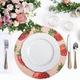 thumbnail image 4 of Ryvnso Strawberry Round Plate Mats Dining Table Placemat Set of 4 for Holiday Decoration, 4 of 7