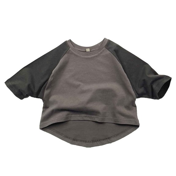 HXWCHs Boys muscle tee Boys Summer tops Beach Holiday Shirts Casual Patchwork Tees toddler Childrens Apparel Grey 4-5 Years