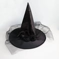 thumbnail image 3 of Odeerbi Kids Boys Girls Halloween Witch Hat Rose Tulle Wide Brim Pointed Tall Hat Party Dress Up Accessory, 3 of 4