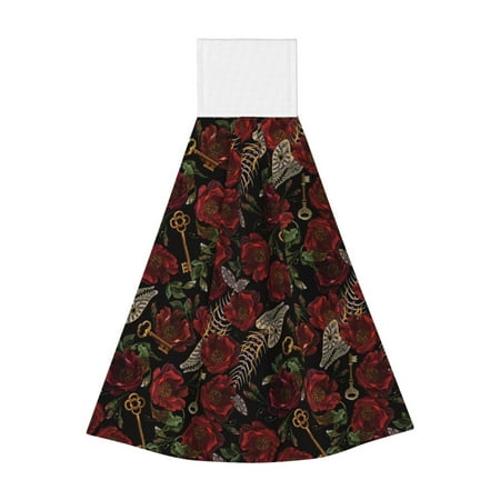 

Ocsxa Fishbone Rose for Hand Towels Hand Wipes with Velcro Soft and Fast Absorbent Hanging Towels Reusable Cleaning Cloth for Kitchen/Bathroom/Laundryroom 14x18In
