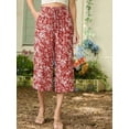thumbnail image 2 of Cueply Womens Capri Pants Casual Loose Cropped Pants Summer Wide Leg Palazzo Capris with Drawstring Pockets, 2 of 6