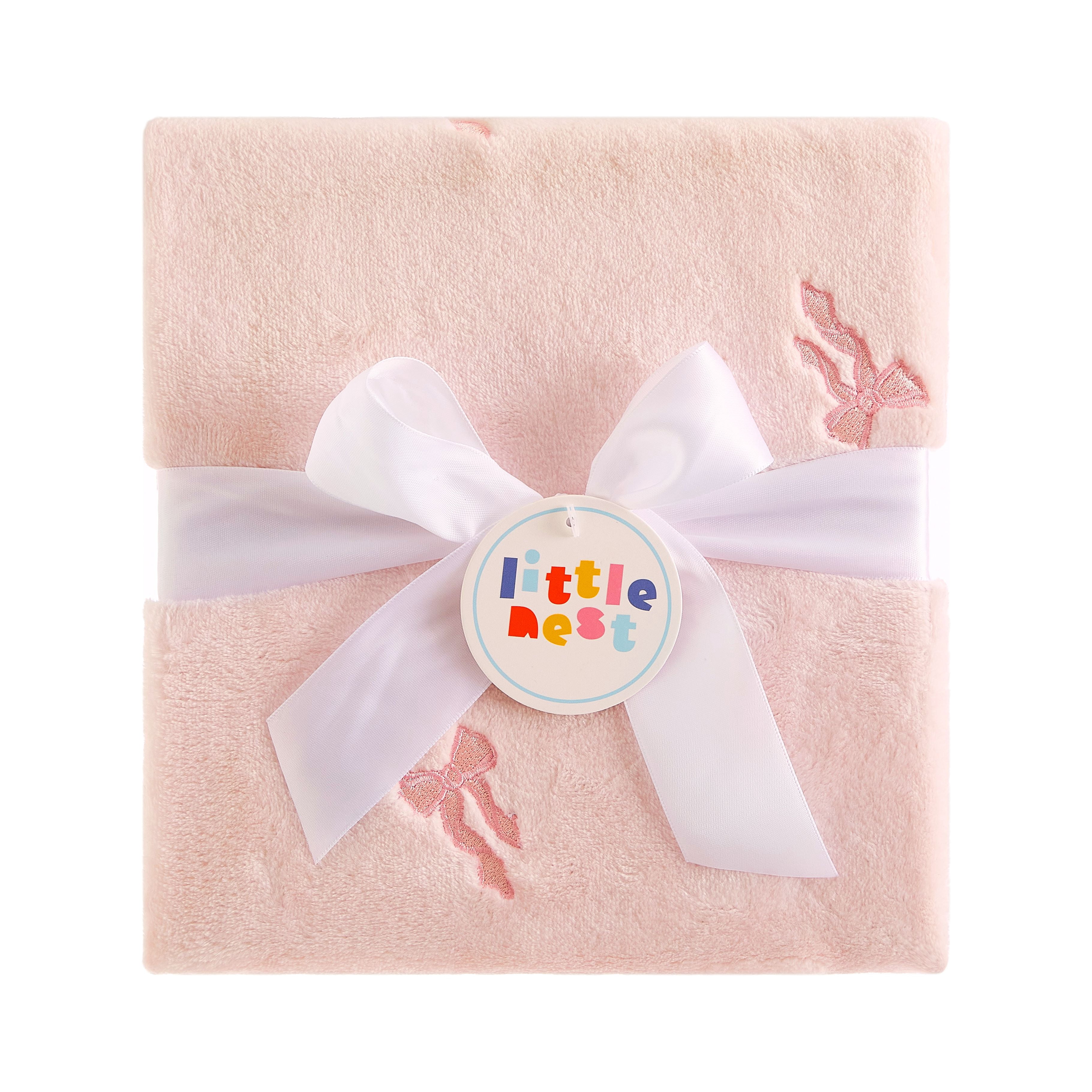 Little Nest Bows Plush Blanket 30" X 40"