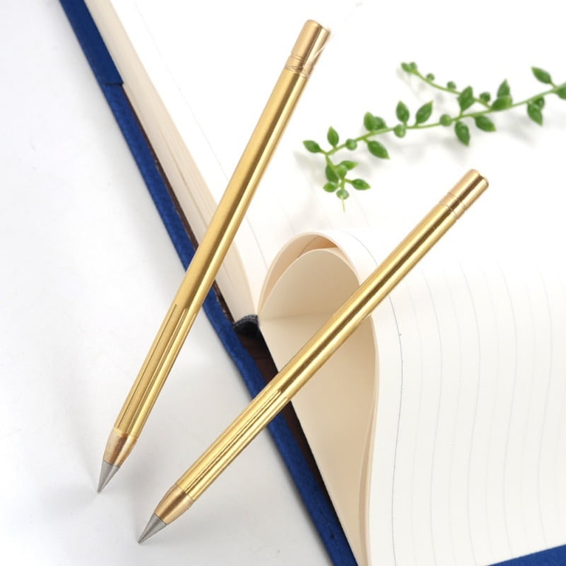 Retro Brass Inkless Pen Pure Brass Metal Noink Pen Copper Gift Pen Stylus Everlasting Pencil