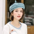 thumbnail image 5 of YooGuoGuo Women Solid Color Beret French Artist Beanie Cap with Netting, 5 of 6