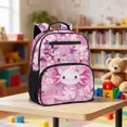 thumbnail image 2 of Jeiento Cute Axolotl Toddler Preschool Bookbag 13.5", Large Compartment Kids Backpack with Mesh Sides, Cherry Blossom Multi-Pocket Design for Girls Daycare, 2 of 7