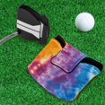 thumbnail image 5 of Haosy Blue Purple Yellow Tie Dye Golf Mallet Putter Cover Strong Magnetic Leather Golf Club Headcover Closure, 5 of 7