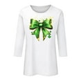 thumbnail image 4 of Xuyuer St. Patrick's Day Womens 3/4 Sleeve Crew Neck Spring T-Shirts Merry and Bright Casual Pullover Graphic Tee Tops Cute Tunic Tops Basic Tees Blouses Business Work Tee Top, 4 of 5