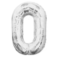 thumbnail image 1 of Unique Party 34 Inch Silver Glitz Number Balloon (0-9), 1 of 2