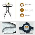 thumbnail image 3 of HAPPYGRILL 3 Pieces Patio Dining Set with Round Glass Table, Folding Chairs, Outdoor Chairs Table Set with Umbrella Hole for Garden Poolside Backyard, 3 of 7