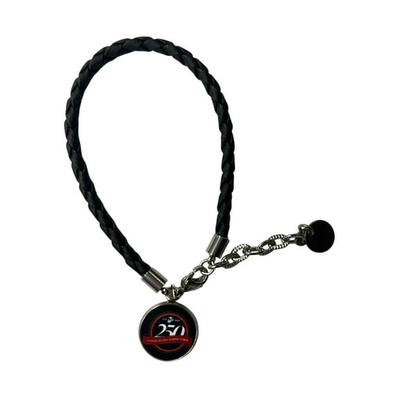 Officially Licensed Military Leather Rope Charm Bracelet – 250th Anniversary -Made n USA (Army, Navy, Marine)