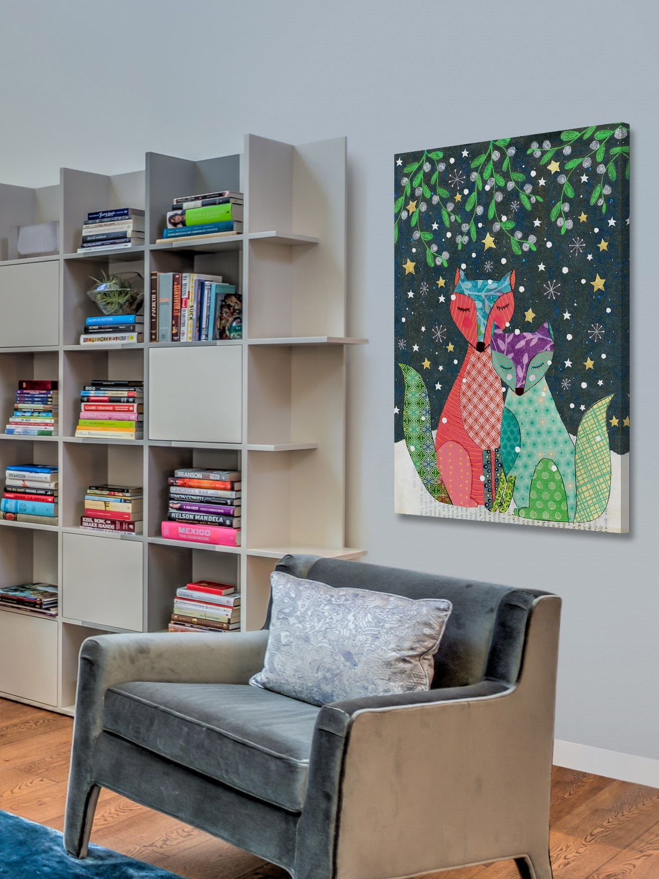 "Winter Foxes" Painting Print on Wrapped Canvas