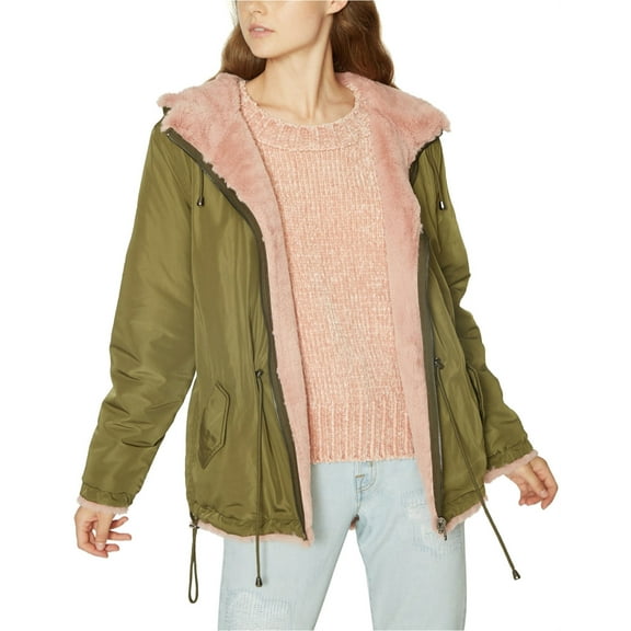 Sanctuary Clothing Womens Reversible Parka Coat, Green, X-Small