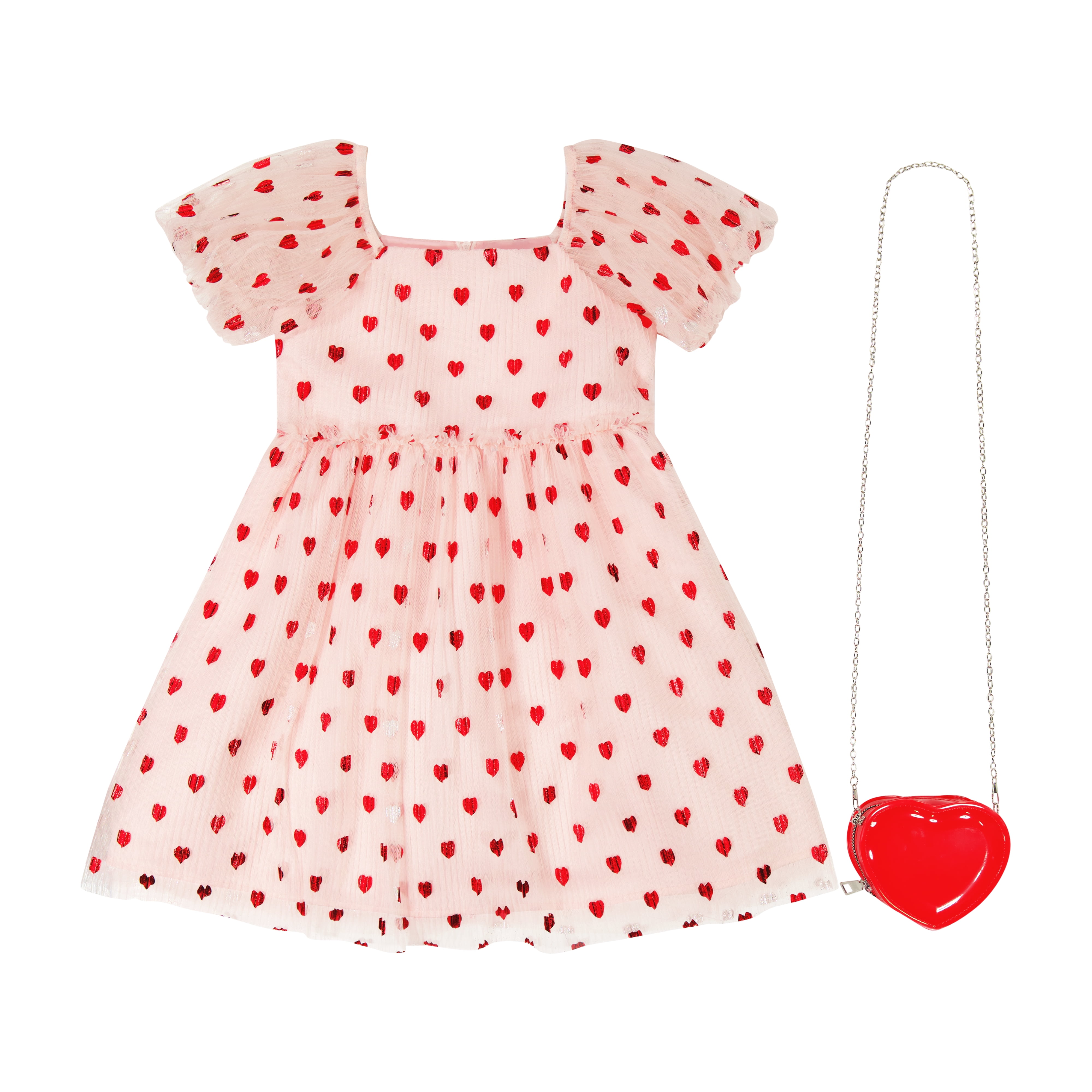 Kensie Girl Valentines Day Dress with Heart Bag, Sizes 4-12
