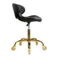 thumbnail image 3 of Set of 2 HugoII Nail Technician Stool Adjustable Height 19"-25", Rolling Chair for Nail Salon, Manicurist and Makeup Tattoo Studio, Black Gold, 3 of 7