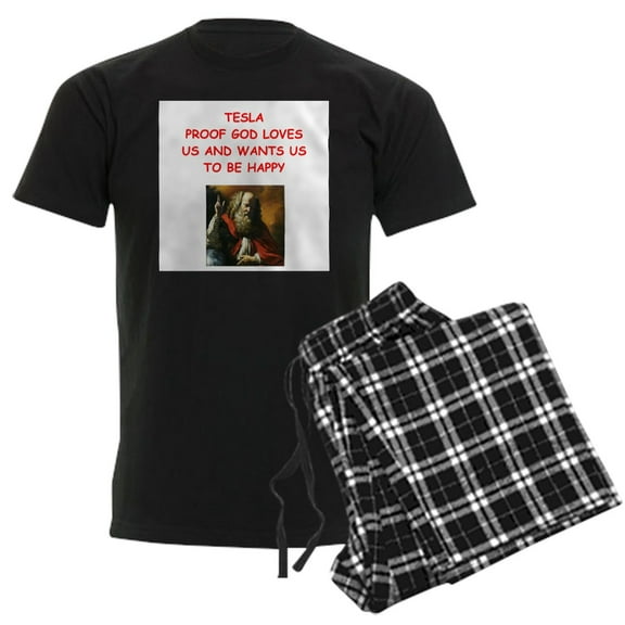 CafePress - Tesla Pajamas - Men's Dark Loose Fit Cotton Pajama Set