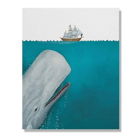WIRESTER Canvas Prints Poster, 8 x 10 inch Wall Decor Canvas Artwork, White Whale Moby Dick