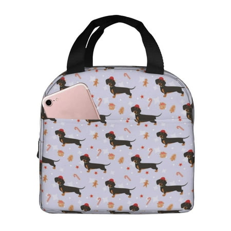 Insulated Lunch Bag for Women Men - Dachshund Dog Puppy No.1026 Leakproof Cooler Lunch Box for Women Men  Lunch Tote Bags for Work School Picnic Travel
